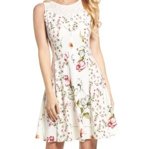 Gabby Skye ivory/floral dress, like new, size 10